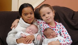black-men-white-women:  These are the Durrant twins from the UK! PS — Chances of having “two-toned” twins is 1 in 500,000. But the twins’ parents went on to have another set of two-toned twins. The chances of THAT happening — 1 in 2 million!