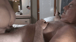 iccarvs:  daddysbottom:  Martin laid back on the bed, still trying to recover from the tremendous orgasm he just had a few minutes ago. He must have shot globs of cum inside that tight ass, and for a man in his 60â€™s, he impressed even himself at how