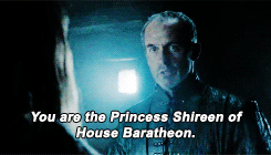 stannisbaratheon: Are you ashamed of me, father?When you were an infant, a Dornish trader landed on Dragonstone. His goods were junk except for one wooden doll. He’d even sewn a dress on it in the colors of our house. No doubt he’d heard of your birth
