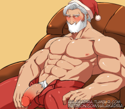 halakadira:  Happy Holidays from Santa Drayden!!He’s waiting for you to sit on his lap