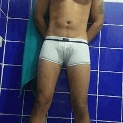peedc: Pissing white boxer briefs and then enjoying the wetness 