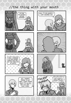 dailymegaten:  Black here! Sorry for not posting in forever, but I actually am working on new SMT comics at the moment! I’ll post out of context panels and maybe full 4komas more regularly, especially now that it’s SMT spirit week! I’ve seen the