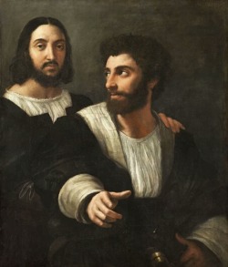 sashaforthewin:  steveebuck:  (1520) raphael, self portrait with a friend  (2013) oscar isaac  You guys need to stop outing immortals like this. They’ll admit it when they’re ready to 