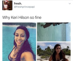 black-able:  taahirahlove:  chrissongzzz:  Keri Hilson is 100 types of fine. 😍😍  She recently divorced her cheating husband too if I heard correctly  Wow