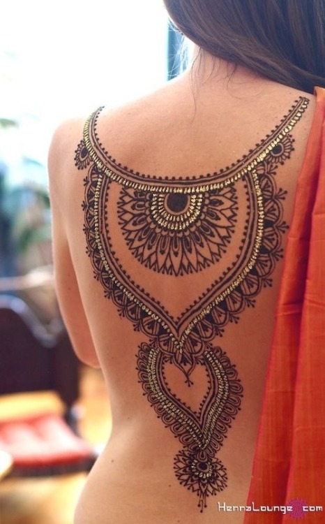 Henna back tattoo designs