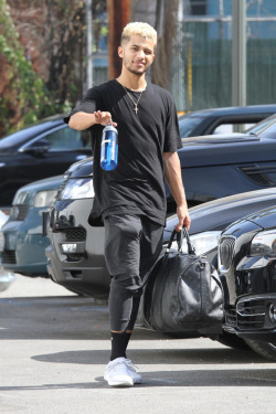 celebsofcolor:Jordan Fisher arrives at his DWTS dance practice in Los Angeles