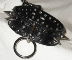 thespikedcat:  Puppy Love Lockable Spiked Slave Collar by NecroLeather 