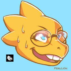 frau-lion:  I was drawing some Alphys expressions and suddenly I had enough to make a TELEGRAM STICKER PACK! If you. Y’know. Want… them.   she’s a cutie~ &lt;3