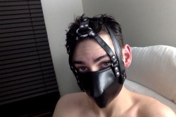 paddingandpoverty:  Soooo, mah muzzle arrived :D Crappy photos, but give me a few days and i’ll try to take some good ones for you perverts &lt;3  