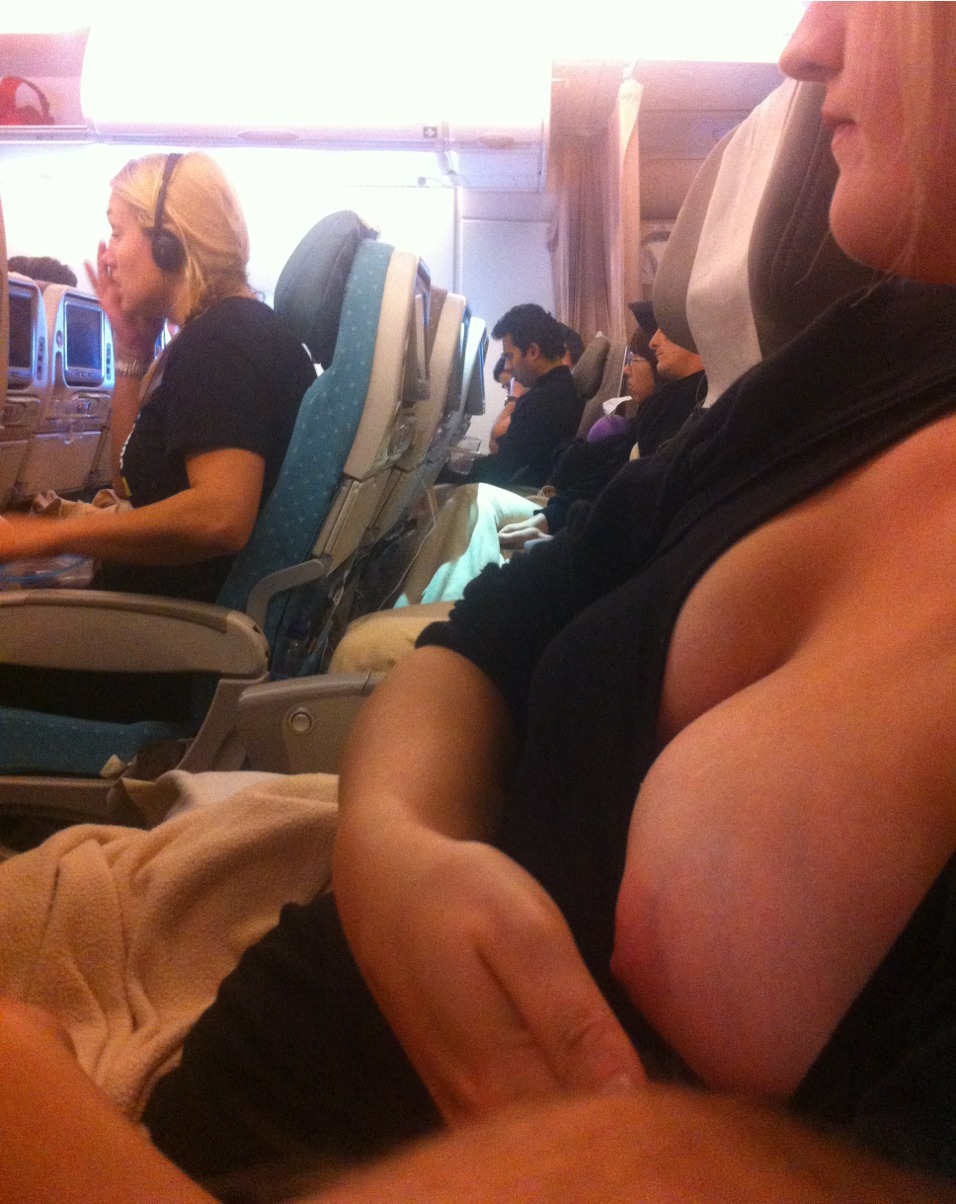 Pussy flashing on airplane