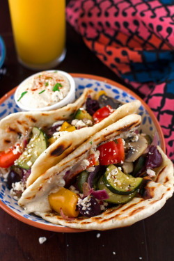 do-not-touch-my-food:  Hummus and Sauteed Vegetable Flatbread Wraps
