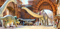 elodieunderglass: moonwyvern: Dinotopia is a fictional utopia created by author and illustrator James Gurney. It is the setting for the book series with which it shares its name. Dinotopia is an isolated island inhabited by shipwrecked humans and sentient