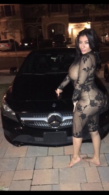 Why she go outside and pose with the Benz like that? Them trees bare, so I know it&rsquo;s cold outside lol