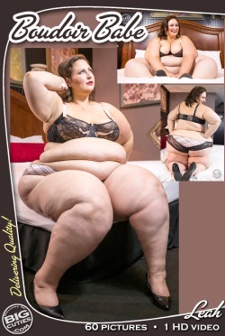 bigcutieleah:  Heels, lacy lingerie, and this sexy fatty sprawled out on a big bed just for you. What more could you ever want?  Find all this and more at http://www.leah.bigcuties.com. And be sure to check out my latest video for an update on my camp