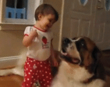 worldofthecutestcuties:She just learned she can hug a dog, priceless reaction. 