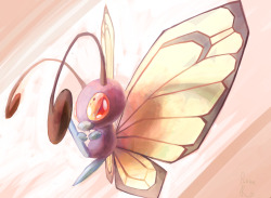 osreido:I made a Butterfree painting doodlie by request.  3 hours