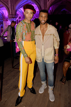 fxposecentral:  Ryan Jamaal Swain and Dyllon Burnside    Ryan Jamaal Swain and Dyllon Burnside attend the FX ‘Pose’ Ball in Harlem on June 2, 2018 in New York City.