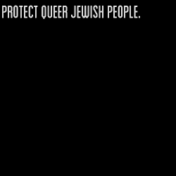 nonbinarypastels: [Image Description: A black color block and pink color block in a vertical row with text that reads “protect queer jewish people / don’t allow antisemitism to exist in queer spaces”]