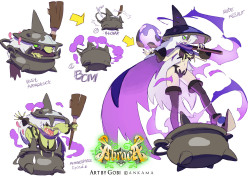 catfishdeluxe:  More concept art for Ankama’s “Abraca” videogame, this time Halloween Special ! Introducing the “Sorceress” class, mentored by sometimes-gorgeous-sometimes-not-that-much Baba Yaga, and guest appearances of Jack’O’Lantern,