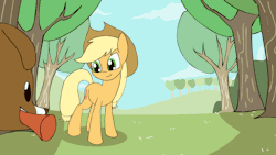 kanashiipanda:  Playtime with Applejack Loopable gif of Applejack and Winona. Help support more animations and art and stuff at my Patreon Edit:  The gif doesn’t seem to expand when I click on it.  Just shows a still image of the first frame.  If