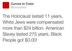 mamiikindacomplex:sonofbaldwin:And, in fact, many slave OWNERS were compensated for their “loss” when slaves were freed.See how deeply horrific the psychology behind white supremacist capitalist patriarchy is?Wtf