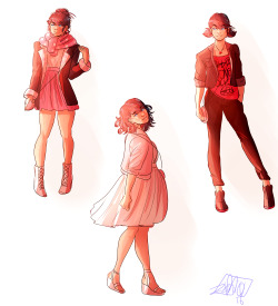 I know that 3D animation is super hard so they just keep the same models and stuff but I would ADORE to see Marinette in different types of clothing!(also bonus sleepwear Marinette with her boyfriend sweater still looking about 675489302% fashionable