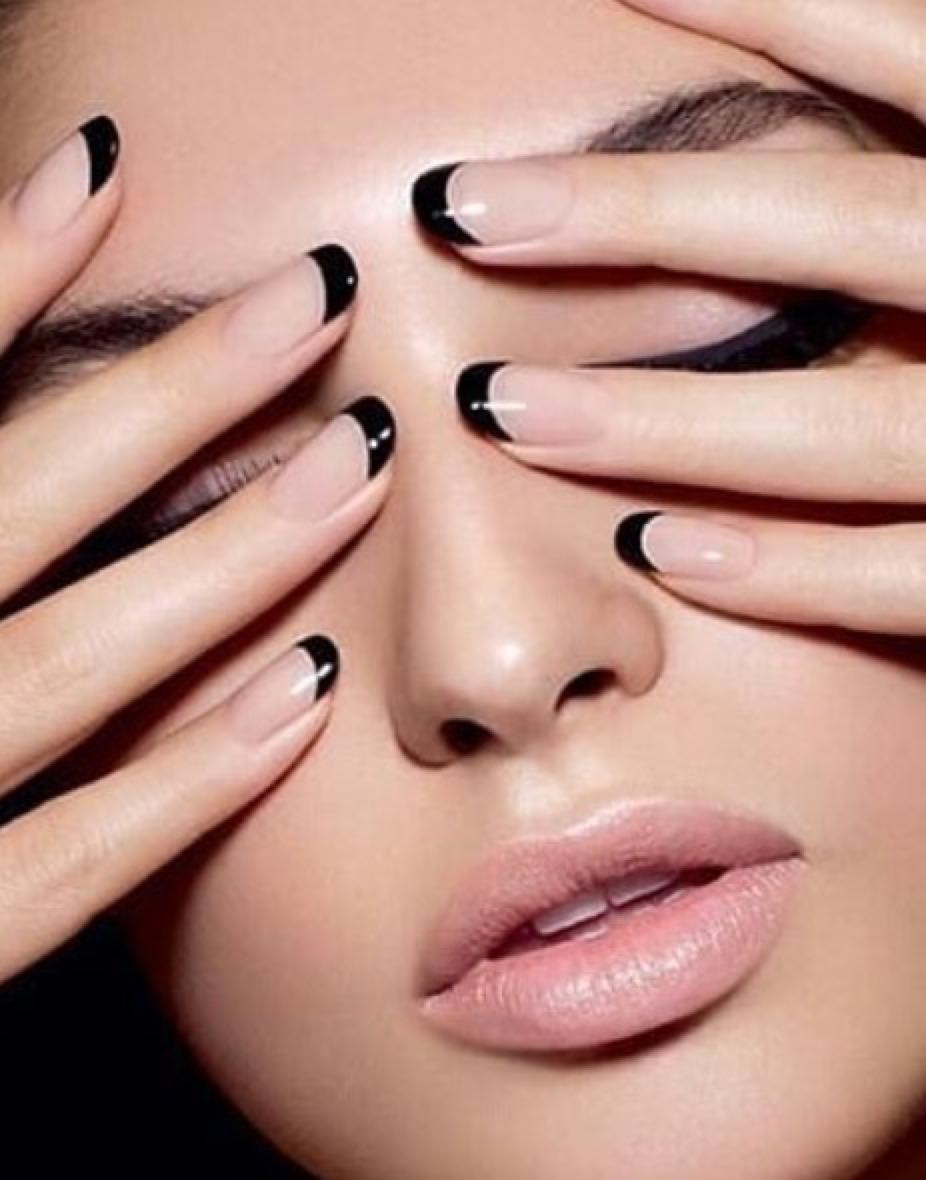 Classic french tip nails hot pics