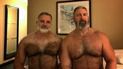 sucksdads:  mountaineaus:  daddylover85:  The perfect daddy on the left….wow  On the left 😍😍😍😍  I’d definitely pull back my foreskin and get that dad on the left dirty from his beard down!!!  It would not take me long from start to toe-curling,