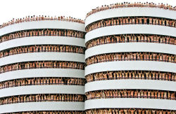 boyirl:  Naked volunteers pose for Spencer Tunick in the Europarking building in Amsterdam, on June 3, 2007 