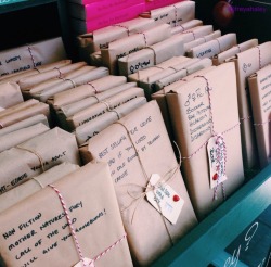 organic-vibesx:     dazily:  I went to this book store and their books were wrapped up in paper with small descriptions so no one would “judge a book by its cover”  