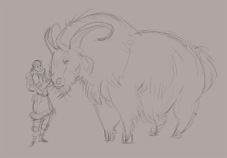 greekceltic:Most of my world completion in GW2 has been in the snowy areas where there are plenty of Dolyak.If they’re anything like cattle though the reality of petting one would not be so charming.Dolyak © AnetJacky/art belongs to me.