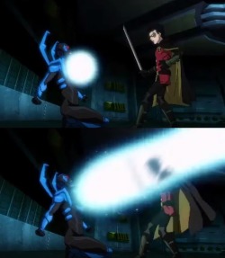 So if you’re a fan of Damian, you’ll be happy to know that he’ll have his own subplot in the upcoming Justice League vs. Teen Titans movie.If you hate the kid, then you’re in luck, because stuff like this happens to him throughout the film.Everybody