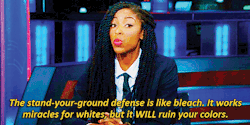 sp0iledbabe:  blowmarisol:  highfromsanfrancisco:  Always reblog  10/10 THIS  I actually adore her because I’ve NEVER seen a black person get to be so fucking frank and honest about racial injustice on tv. She’s real, she’s smart, she’s witty,