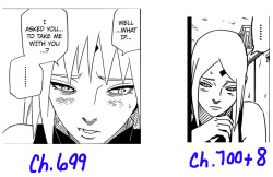 sakuras-bashful-boobies:  why has no one else noticed how Sakura’s expression in Ch.700+8 is literally identical to the one she has during the scene with Sasuke in Ch.699?The moment in 699 was where she suddenly became incredibly shy and embarrassed