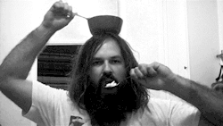 blackvielbridesarmy:  theanchorholdswithinmysoul:  If a bearded man eating cereal off of a bowl that is perfect balanced on his head isn’t on your blog, you’re running the wrong type of blog.   Ive seen this so many times but laugh harder and harder