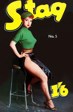 Marcia Edgington appears on cover No. 5 of ‘Stag’ magazine; an International 50’s-era Men’s Digest..