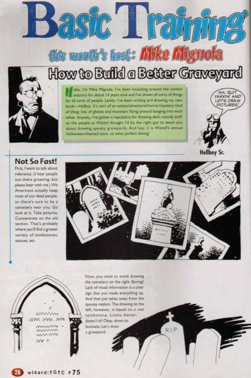 maxmarvel12345:Basic Training: Mike Mignola - How to Build a Better GraveyardWizard: The Comics Magazine #75 (November 1, 1997)[Wizard: The Guide to Comics #75] 