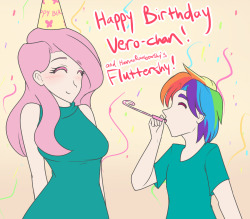 Happy Birthday @vero-chan and @askhumanrainbowshy‘s Fluttershy