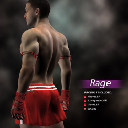 Does your Michael 4 Character want to get in the ring but has nothing to wear? Get RAGE by Halcyone! FEATURES:GloveL&amp;R(cr2&amp;obj) lucky ropeL&amp;R(cr2&amp;obj) SockL&amp;R(cr2&amp;obj) Shorts(cr2&amp;obj)  4 MAT poses for Glove 4 MAT poses for