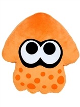 cqvgmerch:  Splatoon Plush CushionThese little guys are 14 inches, licensed by Sanei. They will be released in September 2015.You can find them at Japan Video Games,OrangeLime Green 