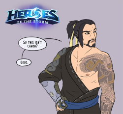 kitsune2022-artish: So Hanzo’s lines came out for Heroes of the Storm. And he is not messing around with any of you losers. I don’t even know if I have freelance to do today, drawing this was more important. More Overwatch Things 