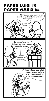 kinglucario:  Luigi was really salty in the first Paper Mario, it’s a good thing he had his Diary to express his feelings.  I’m glad he changed back to himself after the first game. 