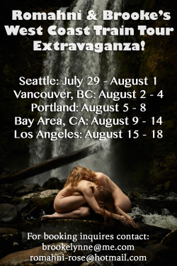 Australian art model Romahni Rose is going to be in the states for a couple months, and we’re going to be doing a super awesome West Coast Tour late July through August! The cities and dates are as follows: Seattle: July 29 - August 1 Vancouver, BC: