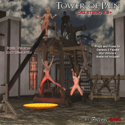  Never fear DAVO is here! Back in action with another great restraint set  complete with poses et all for Daz Studio! The perfect product to complete  your torture scenes!  The  Tower of Pain takes your perilous artwork to new heights, literally.   The