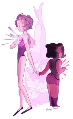 omg-mango-dew:Looooooook guuys I really REALLY LOVE RHODONITE and then I thought,HM of WHOM the Rhodonite consist???These two really cute,ya??♡♡♡
