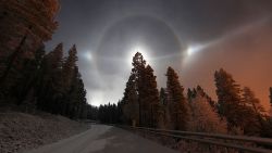 the-star-stuff:  What a rare event, lunar halo + sundogs! I envy those people who can see it directly not just with a photo. Nonetheless, these pictures are awesome! And I’m awestruck!  
