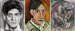medoysa:    Picasso’s self-portrait at ages 18, 25, and 90. Θελει χρονο,πολυ χρονο για να δεις τον εαυτο σου 