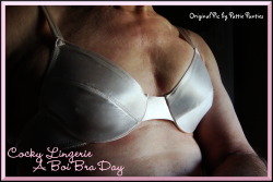 A new edition of Boi Bra Day starts now.  Cum along for the fun!  ~ PattieThis a pic of Pattie in one of her VS Second Skin Satin bras.  You can see more of this gurlie boi here:                         http://pattiespics.tumblr.com/