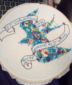 faun-songs: artekka:  I realized that some of recovering from depression is changing your perspective on things. So I made my very first two-sided embroidery! (etsy)   That’s genius 