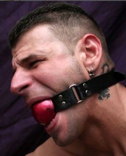 whatbustsmynut: Gags are huge for me. Always were. And bandanas, too. So its no surprise that my favorite way to gag a guy nice and effective is using 3, or 4, or 5 bandanas. But…still….there is something hot about a guy ball gagged…with the RIGHT